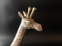 Tall Brass Giraffe Statue Sculpture 17" Figure