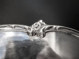 Vintage Silver Plate 3 Part Buffet Tray Victorian Rose