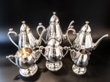 Antique Silver Plate Tea Set Coffee Service Flower Finial Gorham Silver Soldered