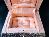 Handcrafted Embossed Sterling On Wood Trinket Box With Key