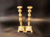 Vintage Tall Brass Candle Holders Pair 17.5" Altar Candles