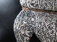 Handcrafted Embossed Sterling On Wood Trinket Box With Key