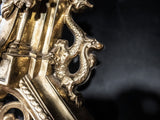 Antique French Brass Andirons Chenets Lion And Dragon Gothic