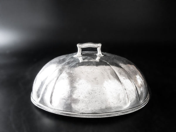 Antique Silver Soldered Meat Dome Food Cloche Hotel Silver