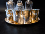 Gold Silver Leaf Gilded Multicolor Shot Glasses Set Of Six