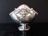 Antique Figural Pirate Face Silver Plate Bowl Greek Revival Large