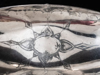 Antique Figural Pirate Face Silver Plate Bowl Greek Revival Large