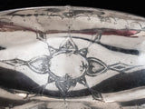 Antique Figural Pirate Face Silver Plate Bowl Greek Revival Large