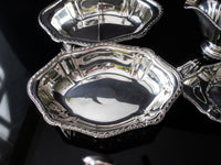 Silver Plate Covered Divided Serving Dish And Gravy Boat Set Gorham Y926 Y930