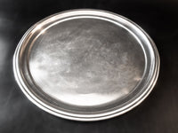 Silver Soldered Serving Tray Round Hotel Style Silver 1980