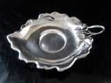 Antique Silver Plate Candy Dish With Figural Leaves And Berries EG Webster & Son