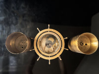 Vintage Solid Brass Nautical Ships Wheel Clock Parts Only