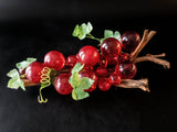 Vintage Lucite Resin Grapes Cluster On Driftwood