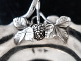 Antique Silver Plate Candy Dish With Figural Leaves And Berries EG Webster & Son