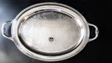 Vintage Oval Silver Plate Serving Tray With Handles