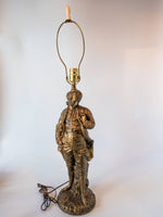 Victorian Table Lamp Bronze Tone Figural French Gentlemen Hollywood Regency