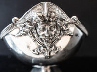 Antique Figural Pirate Face Silver Plate Bowl Greek Revival Large