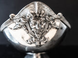 Antique Figural Pirate Face Silver Plate Bowl Greek Revival Large