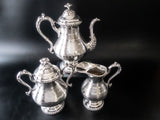 Antique Silver Plate German Silver Tea Set Flower Finial