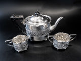 Antique Silver Plate Tea Set Repousse Cherub James Deakin