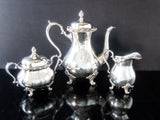 Vintage Silver Plate Tea Set Coffee Service Du Barry Floral Wilcox IS