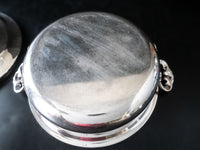 Vintage Silver Plate Covered Serving Dish With Flower Bud Finial