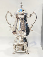 Vintage Silver Plate Coffee Urn Samovar With Burner 25 Cup Capacity IOB Ornate Tea and Coffee Sets