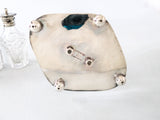 Antique Silver Plate Cut Crystal Glass Condiment Cruet Set England Israel Freeman And Son