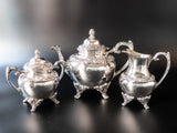 Vintage Silverplate Tea Set 3 Pc Heritage Rogers Bros Tea Sets