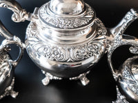 Vintage Silverplate Tea Set 3 Pc Heritage Rogers Bros Tea Sets