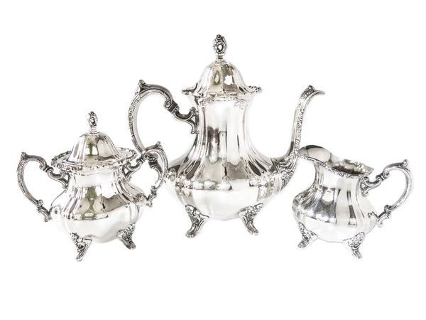 Vintage Silver Plate Coffee Tea Set Service Towle Grand Duchess Coffee & Tea Sets