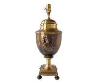 Vintage Wildwood Lamp Brass Lion Knocker Lion Footed Urn Style Table Lamp