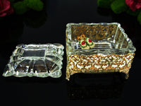 Ormolu Domed Glass Jewelry Box Casket Trinket Box