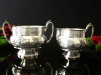 Antique James Tufts Silver Plate Sugar Bowl And Creamer