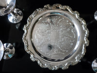 Vintage Silver Plate Champagne Glasses With Tray Weddings Parties Holidays