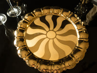 Vintage Gold Plated Tray Platter Round Foreman Family Vanity