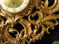 Vintage Welby 8 Day Clock Gilded Gold Rococo German Movement Works Ormolu Hollywood Regency