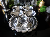 Vintage Silver Plate Champagne Glasses With Tray Weddings Parties Holidays