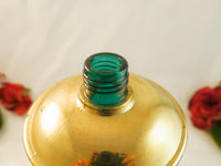 Vintage Gold And Teal Decanter Bottle Asian Design Chinoiserie