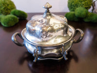Antique Silver Plate Covered Butter Dish Cheese Dome Forbes Silver Co Quadruple Plate