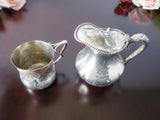 Antique Silver Plate Childs Cup And Covered Creamer Pitcher