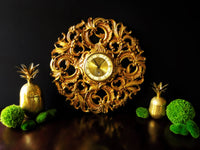 Vintage Welby 8 Day Clock Gilded Gold Rococo German Movement Works Ormolu Hollywood Regency