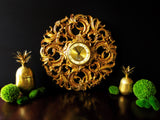 Vintage Welby 8 Day Clock Gilded Gold Rococo German Movement Works Ormolu Hollywood Regency