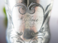 Antique Silver Plate Childs Cup And Covered Creamer Pitcher