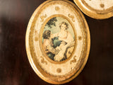Vintage Italian Florentine Gilded Wall Hangings Plaques Victorian Scenes Set Of 3