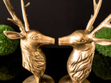 Vintage Brass Stag Candle Holders Pair