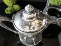 Antique Silver Plate Tilting Pitcher With Stand Aesthetic Victorian Middletown Silver Plate Co