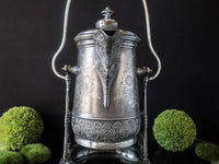 Antique Silver Plate Tilting Pitcher With Stand Aesthetic Victorian Middletown Silver Plate Co