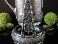 Antique Silver Plate Tilting Pitcher With Stand Aesthetic Victorian Middletown Silver Plate Co