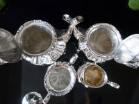 Vintage Silver Plate Coffee Tea Service Set Towle Grand Duchess Coffee Tea Creamer Sugar